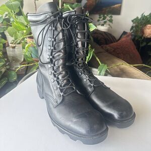 Vintage 1987 RO Search Military Men's 11.5XN Leather Combat Jungle Boots Black